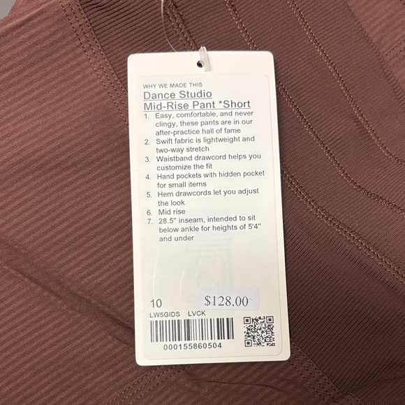 Lululemon Dance Studio Mid-Rise Pant *Short - Lava Cake / Size 10 - Picture 3 of 3